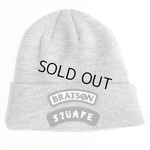 画像1: 【SQUARE】 BRATSON×SQAR COLLABO KNIT CAP "LOGO DESIGN" (GRAY)