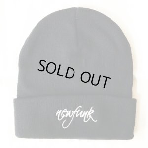 画像1: 【NEWFUNK】NF CURSIVE KNIT CAP (BLACK)