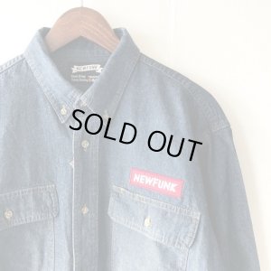 画像3: 【NEWFUNK】BOX LOGO DENIM SHIRT (INDIGO)