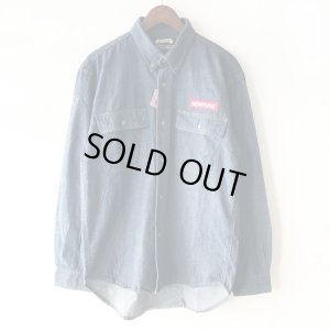 画像1: 【NEWFUNK】BOX LOGO DENIM SHIRT (INDIGO)