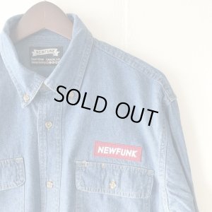 画像3: 【NEWFUNK】BOX LOGO DENIM SHIRT (LIGHT INDIGO)