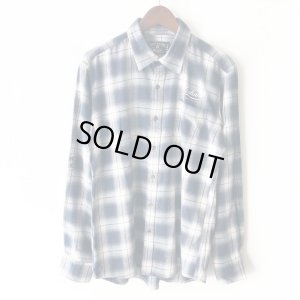 画像1: 【NEWFUNK】PAISLEY LINE OVERCHECK SHIRT (NAVY)