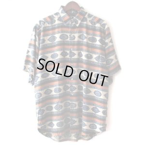 画像1: Pattern Shirt / Sapphire / size: XL