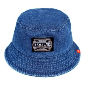 画像1: 【NEWFUNK】AMKZTAG BUCKET HAT (INDIGO DENIM)