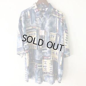 画像1: [キズ有り] Pattern Shirt / Blue Br / size: XL