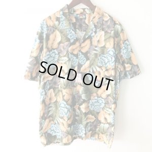 画像1: Pattern Shirt / Beige Leaf / size: L