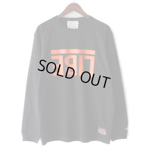 画像1: 【LIBE BRAND × NEWFUNK】UPSIDEDOWN BIG LOGO LONG SLEEVE SHIRT (Bk/Orange)