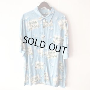 画像2: Pattern Shirt / light blue leaf / size: 2XL