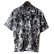 画像1: 【Ryukyu Pride Wear】Open Collar Shirt (Black) (1)