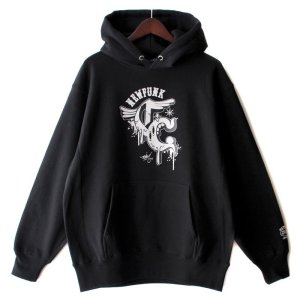 画像1: 【NEWFUNK × DAM ONE】CRACK HOODIE (Black)