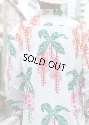 画像4: 【Ryukyu Pride Wear】Open Collar Long Sleeve Shirt -サガリバナ- (White)