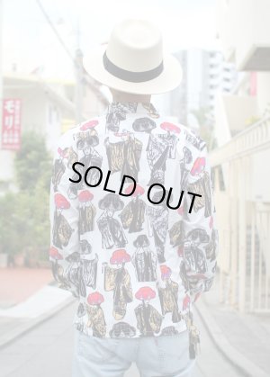 画像2: 【Ryukyu Pride Wear】Open Collar Long Sleeve Shirt -琉球舞踊-
