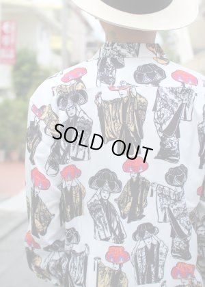 画像4: 【Ryukyu Pride Wear】Open Collar Long Sleeve Shirt -琉球舞踊-