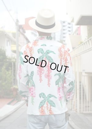 画像2: 【Ryukyu Pride Wear】Open Collar Long Sleeve Shirt -サガリバナ- (White)