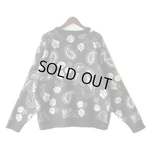 画像2: 【NEWFUNK】PAISLEY CREW NECK KNIT (Black)