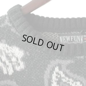 画像5: 【NEWFUNK】PAISLEY CREW NECK KNIT (Black)