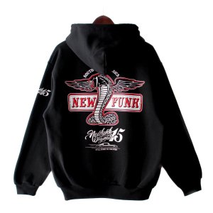 画像1: 【NEWFUNK】MSTNG ZIP HOODIE / STORE 15th.Anniversary Hoodie (Black)