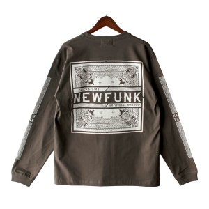 画像1: 【NEWFUNK】PAISLEY BANDANA Long Sleeve Shirt -ONECALLA- (Charcoal Black)
