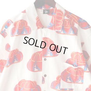 画像2: 【Ryukyu Pride Wear】Open Collar Long Sleeve Shirt -花笠- (White)