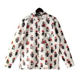 【Ryukyu Pride Wear】Open Collar Long Sleeve Shirt -舞踊- (White)