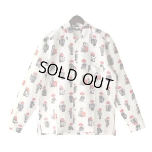 画像1: 【Ryukyu Pride Wear】Open Collar Long Sleeve Shirt -舞踊- (White)