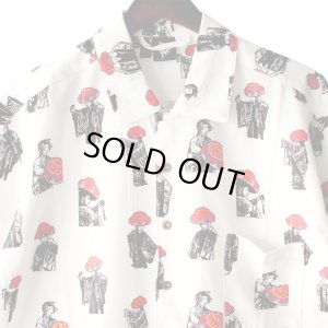 画像2: 【Ryukyu Pride Wear】Open Collar Long Sleeve Shirt -舞踊- (White)