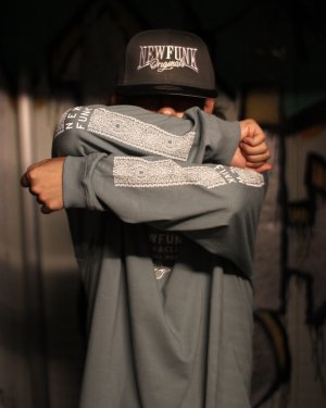 画像7: 【NEWFUNK】PAISLEY BANDANA Long Sleeve Shirt -ONECALLA- (Smoke Blue)