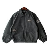 【NEWFUNK】BLOCK CHECK NYLON JACKET (Charcoal)