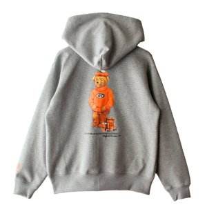 画像1: 【NEWFUNK】HEADS BEAR ZIP HOODIE (Gray)
