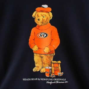 画像2: 【NEWFUNK】HEADS BEAR CREW NECK SWEAT (Navy)