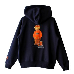 画像1: 【NEWFUNK】HEADS BEAR ZIP HOODIE (Navy)