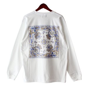 画像1: 【NEWFUNK】JAN BANDANA Long Sleeve Shirt (White)