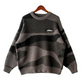 【NEWFUNK】CAMO CREW NECK KNIT (Black)
