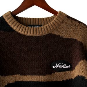 画像2: 【NEWFUNK】CAMO CREW NECK KNIT (Brown)