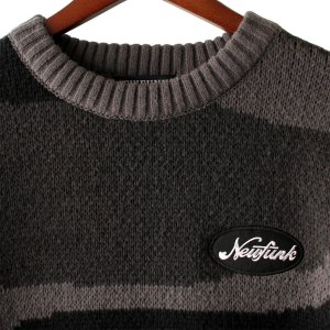 画像2: 【NEWFUNK】CAMO CREW NECK KNIT (Black)