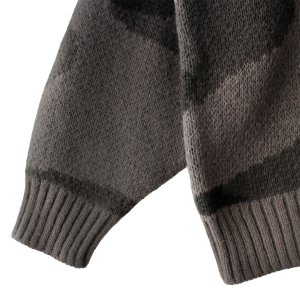 画像4: 【NEWFUNK】CAMO CREW NECK KNIT (Black)