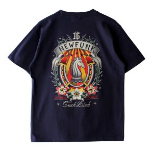 画像1: 【NEWFUNK】HORSE SHOE TEE / STORE 16th.Anniversary Design (Navy)