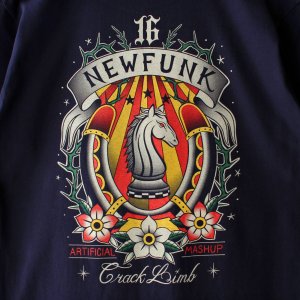 画像4: 【NEWFUNK】HORSE SHOE TEE / STORE 16th.Anniversary Design (Navy)