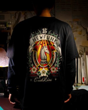 画像9: 【NEWFUNK】HORSE SHOE TEE / STORE 16th.Anniversary Design (Black)