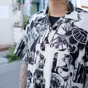画像3: 【Ryukyu Pride Wear】Open Collar Shirt -琉球舞踊- (White)