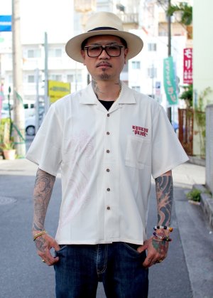 画像1: 【Ryukyu Pride Wear】Open Collar Shirt -- (White)