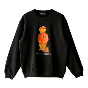 画像1: 【NEWFUNK】HEADS BEAR CREW NECK SWEAT (Black)