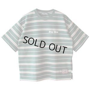 画像1: 【NEWFUNK】Stay Nice Border Tee (Green)