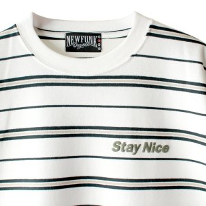 画像2: 【NEWFUNK】Stay Nice Border Tee (White)