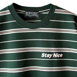 画像2: 【NEWFUNK】Stay Nice Border Tee (Green)