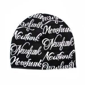 画像1: 【NEWFUNK】TEXTLOGO Weaving Beanie (Black)