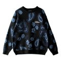 【NEWFUNK】PAISLEY CREW NECK KNIT (Black)