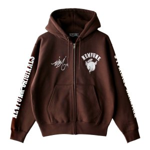 画像1: 【NEWFUNK × DAM ONE】SOUL ZIP HOODIE (Chocolate)