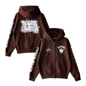 画像7: 【NEWFUNK × DAM ONE】SOUL ZIP HOODIE (Chocolate)