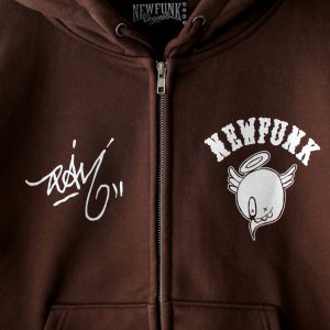 画像3: 【NEWFUNK × DAM ONE】SOUL ZIP HOODIE (Chocolate)